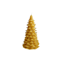 Beeswax candle shaped like a christmas tree.