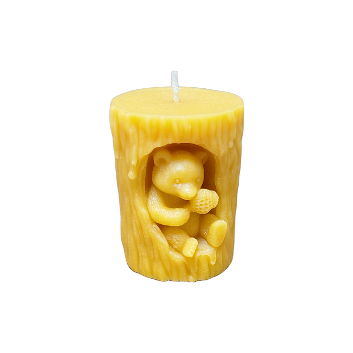 Bear Pillar- Beeswax Candle