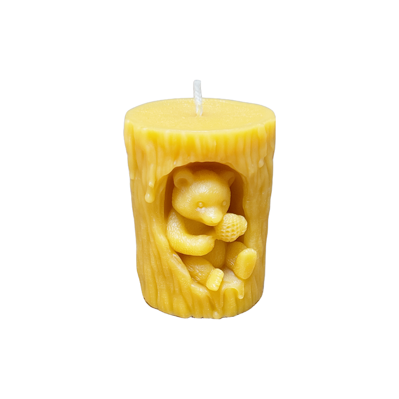 Bear Pillar- Beeswax Candle
