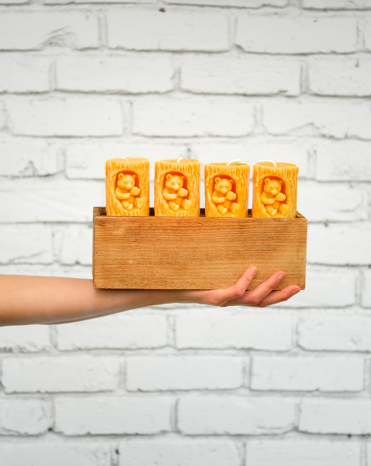 Bear Pillar- Beeswax Candle
