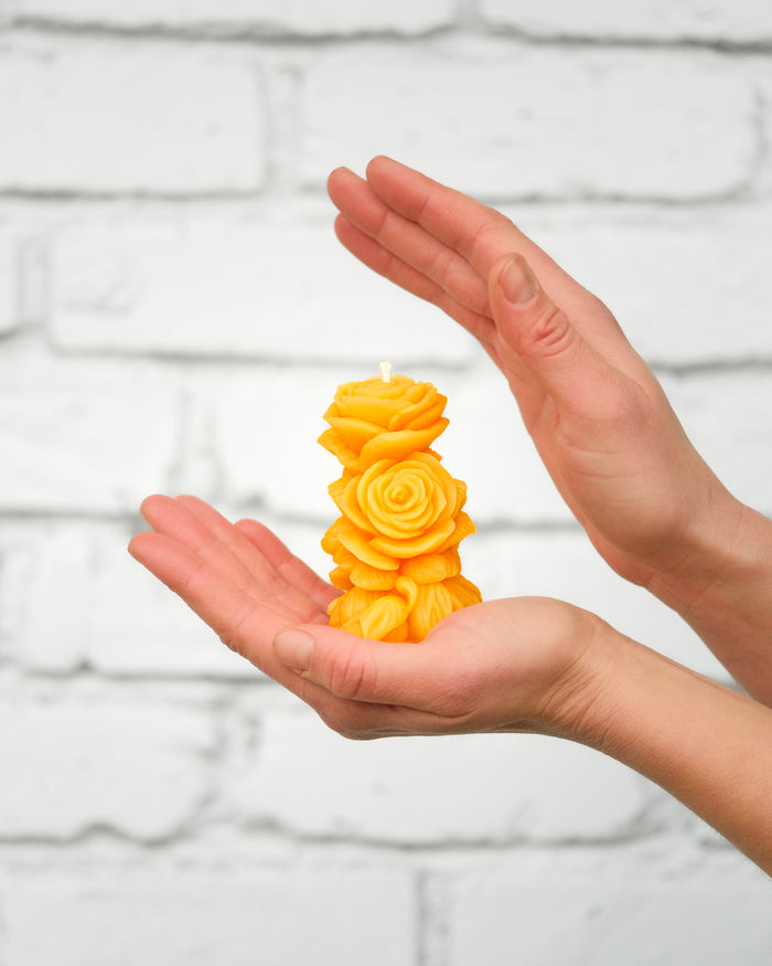 Flower Pillar- Beeswax Candle
