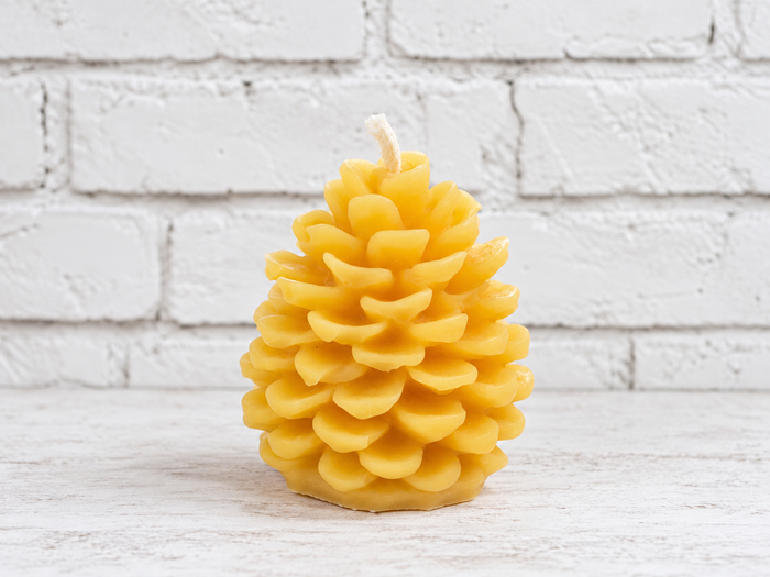 Pinecone- Beeswax Candle
